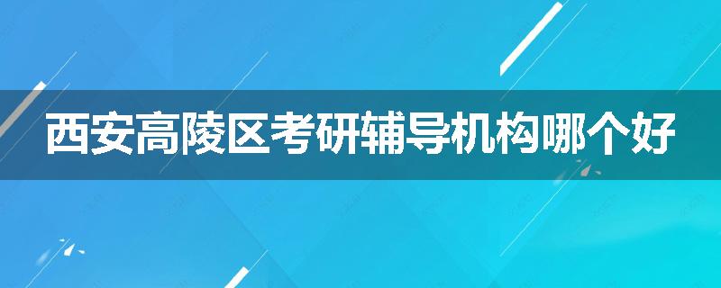西安高陵区考研辅导机构哪个好