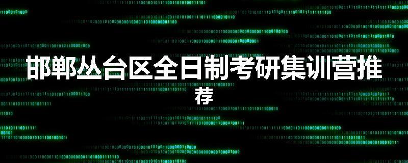 邯郸丛台区全日制考研集训营推荐