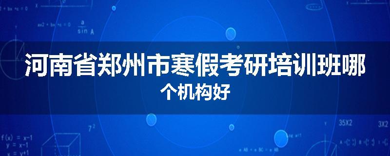 河南省郑州市寒假考研培训班哪个机构好
