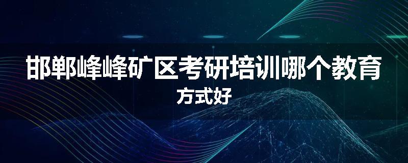 邯郸峰峰矿区考研培训哪个教育方式好