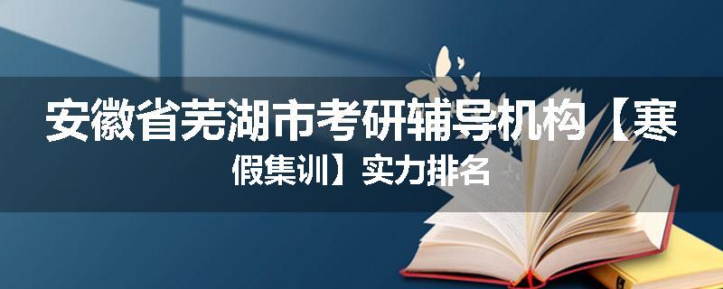 安徽省芜湖市考研辅导机构【寒假集训】实力排名