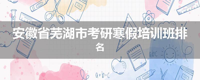 安徽省芜湖市考研寒假培训班排名