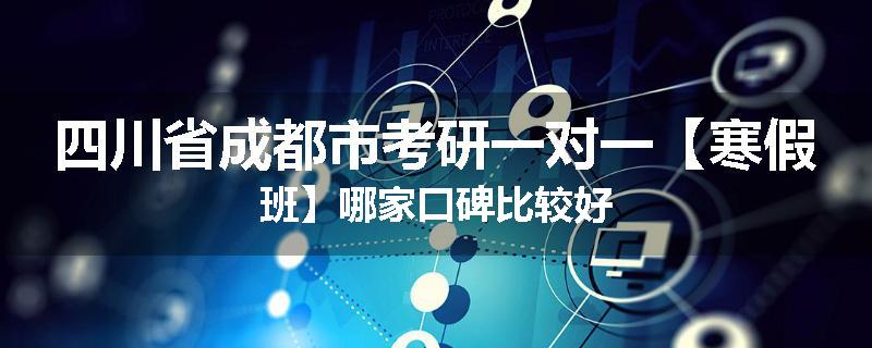 四川省成都市考研一对一【寒假班】哪家口碑比较好