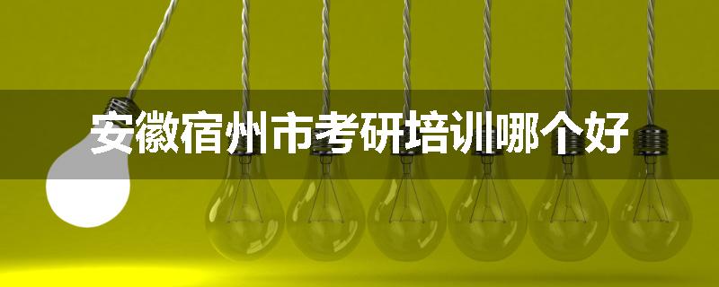 安徽宿州市考研培训哪个好