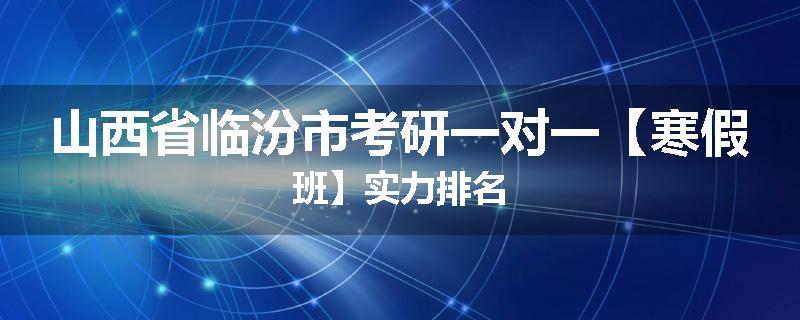 山西省临汾市考研一对一【寒假班】实力排名