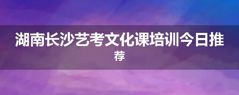 湖南长沙艺考文化课培训今日推荐