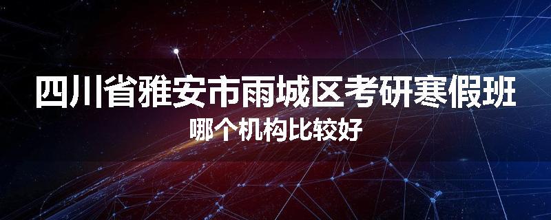 四川省雅安市雨城区考研寒假班哪个机构比较好