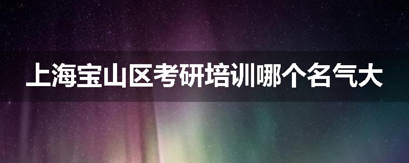 上海宝山区考研培训哪个名气大