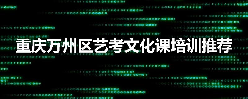 重庆万州区艺考文化课培训推荐