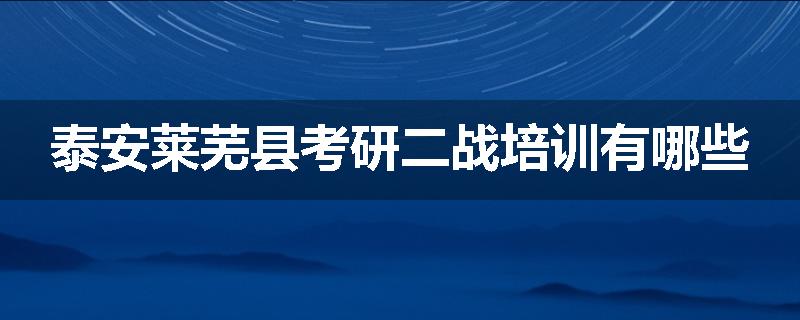 泰安莱芜县考研二战培训有哪些