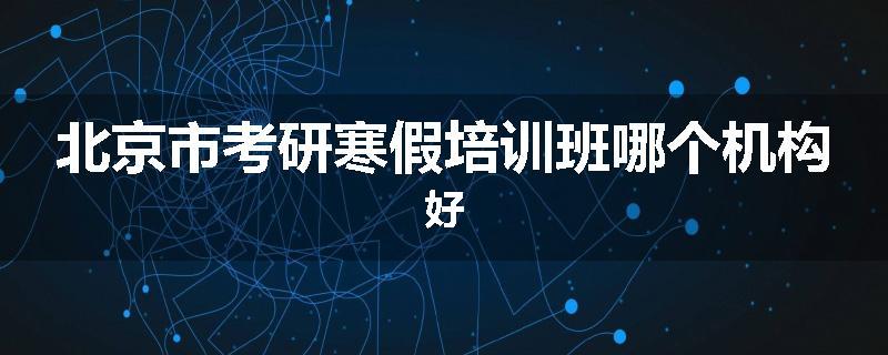 北京市考研寒假培训班哪个机构好