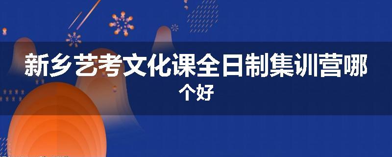 新乡艺考文化课全日制集训营哪个好