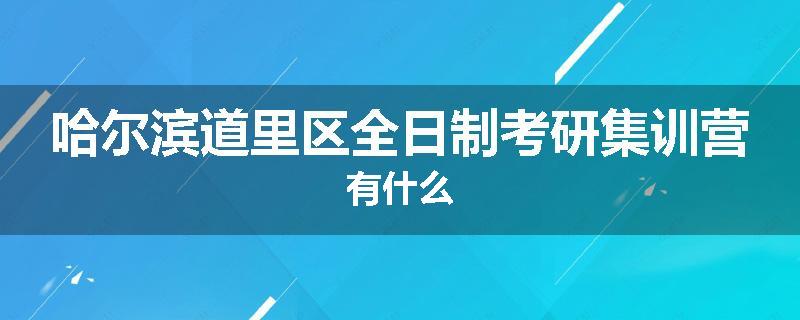 哈尔滨道里区全日制考研集训营有什么