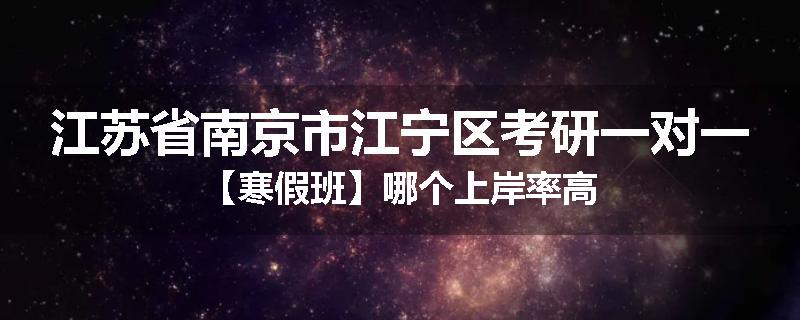 江苏省南京市江宁区考研一对一【寒假班】哪个上岸率高