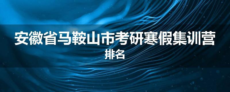 安徽省马鞍山市考研寒假集训营排名