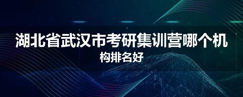 湖北省武汉市考研集训营哪个机构排名好