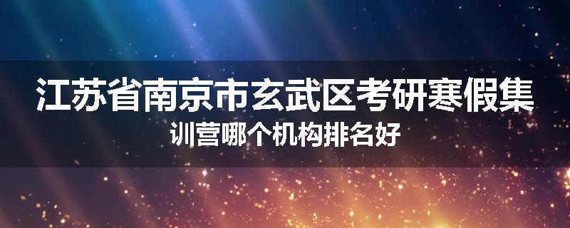 江苏省南京市玄武区考研寒假集训营哪个机构排名好