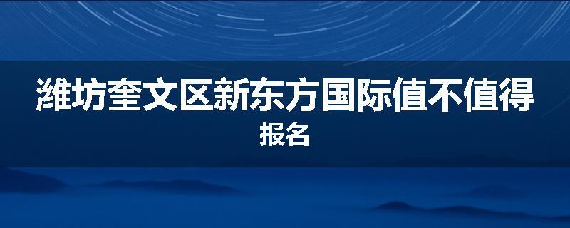 潍坊奎文区新东方国际值不值得报名