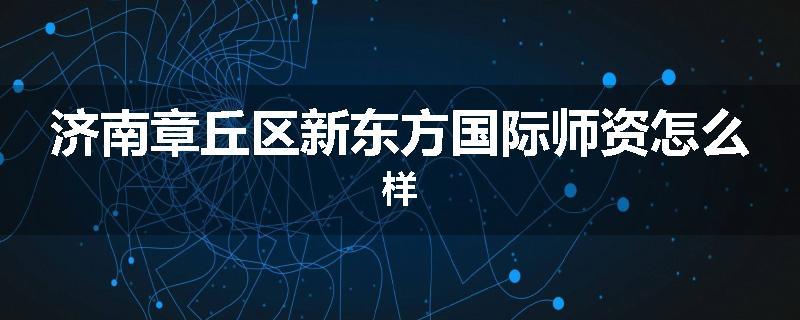济南章丘区新东方国际师资怎么样