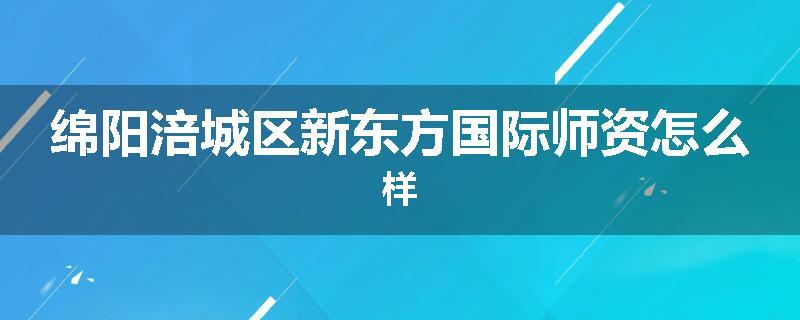 绵阳涪城区新东方国际师资怎么样