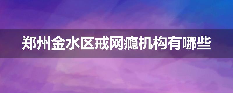 郑州金水区戒网瘾机构有哪些