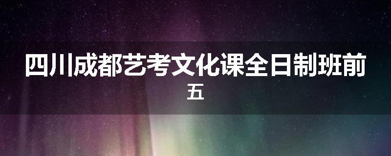四川成都艺考文化课全日制班前五