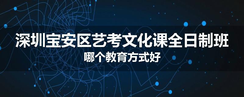 深圳宝安区艺考文化课全日制班哪个教育方式好