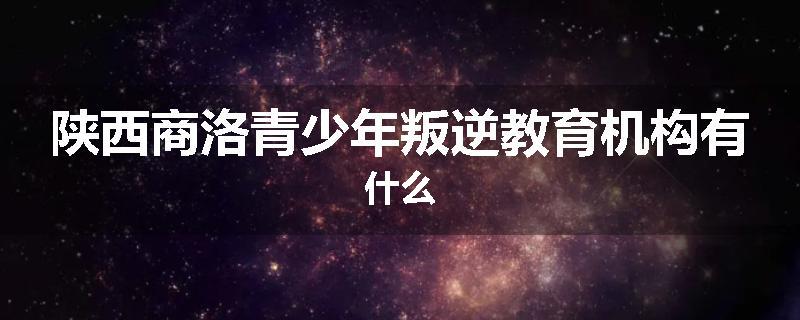 陕西商洛青少年叛逆教育机构有什么