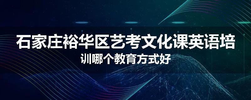 石家庄裕华区艺考文化课英语培训哪个教育方式好