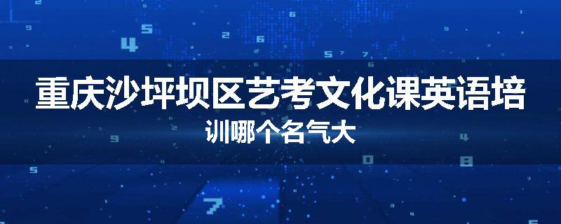 重庆沙坪坝区艺考文化课英语培训哪个名气大