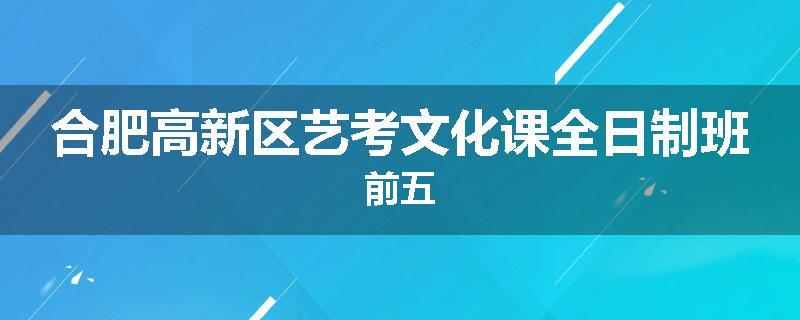 合肥高新区艺考文化课全日制班前五