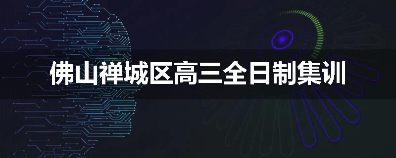 佛山禅城区高三全日制集训