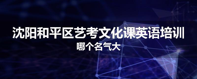 沈阳和平区艺考文化课英语培训哪个名气大
