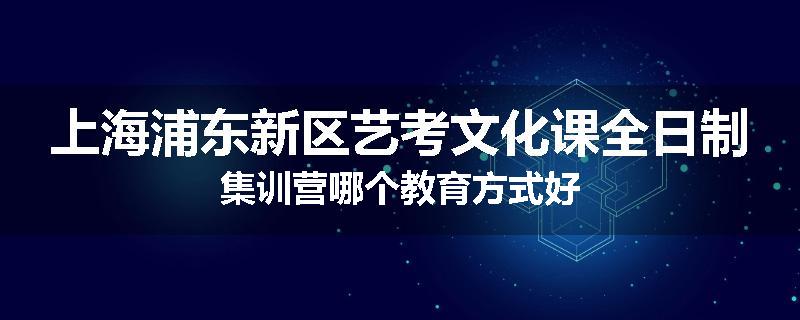 上海浦东新区艺考文化课全日制集训营哪个教育方式好