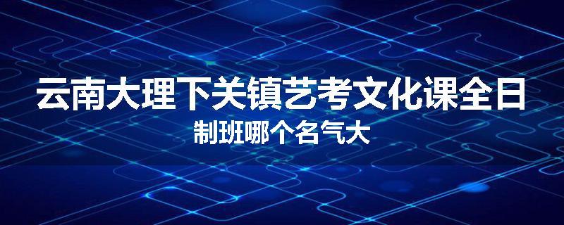云南大理下关镇艺考文化课全日制班哪个名气大