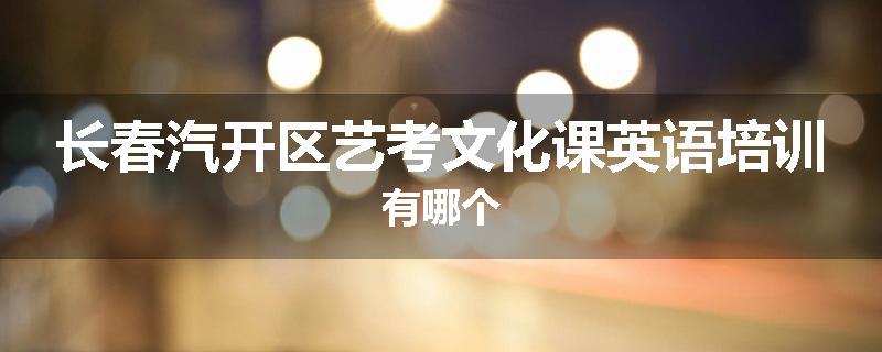 长春汽开区艺考文化课英语培训有哪个