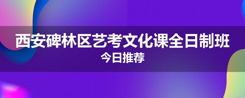 西安碑林区艺考文化课全日制班今日推荐