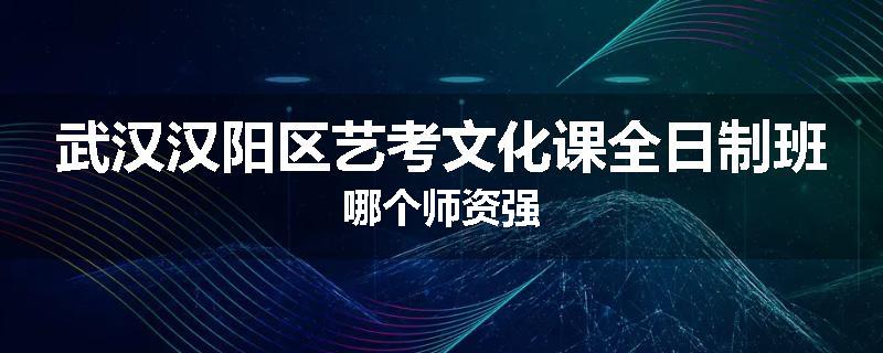 武汉汉阳区艺考文化课全日制班哪个师资强