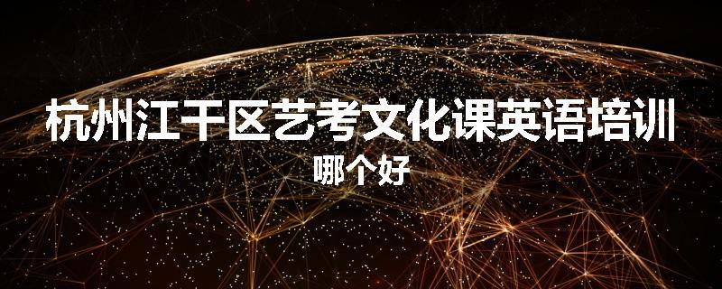 杭州江干区艺考文化课英语培训哪个好