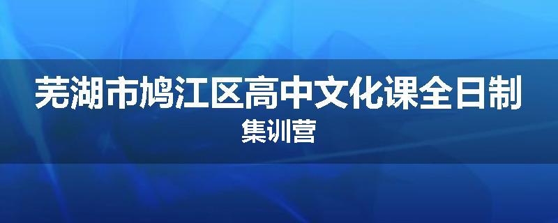 芜湖市鸠江区高中文化课全日制集训营
