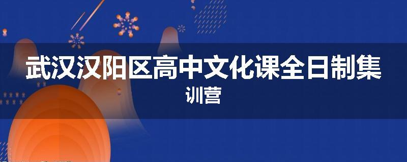 武汉汉阳区高中文化课全日制集训营
