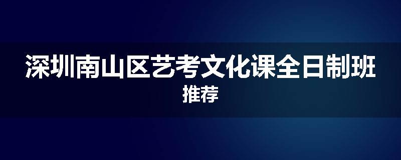 深圳南山区艺考文化课全日制班推荐
