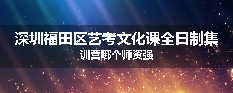 深圳福田区艺考文化课全日制集训营哪个师资强