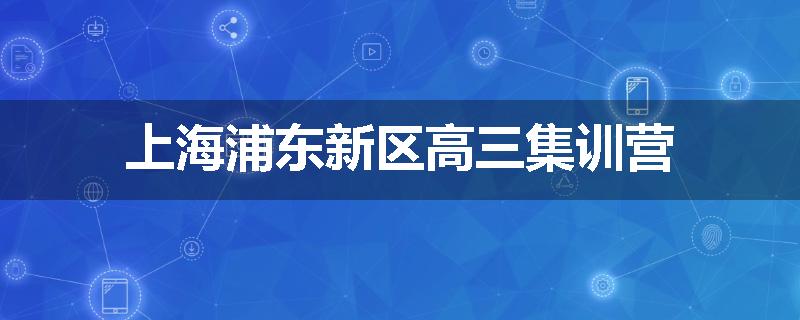 上海浦东新区高三集训营
