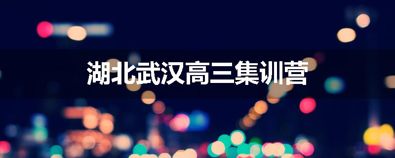 湖北武汉高三集训营
