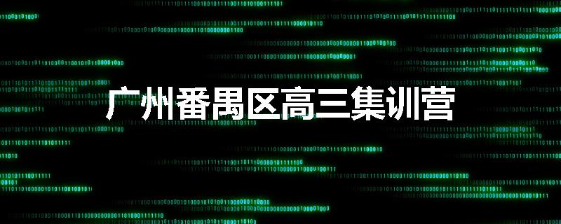 广州番禺区高三集训营