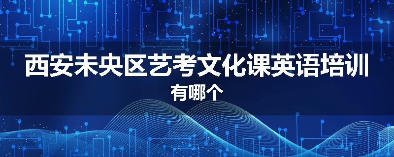 西安未央区艺考文化课英语培训有哪个
