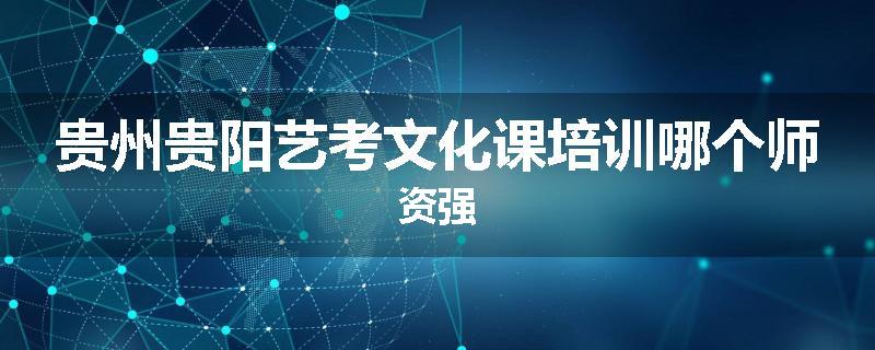 贵州贵阳艺考文化课培训哪个师资强