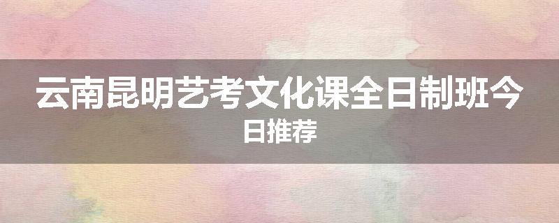 云南昆明艺考文化课全日制班今日推荐