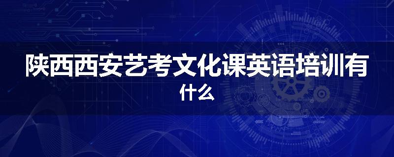 陕西西安艺考文化课英语培训有什么